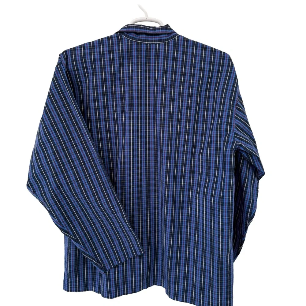 Ralph Lauren Shirt Mens‎ Large Blue Red White Pajama Plaid Logo Cotton